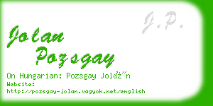 jolan pozsgay business card